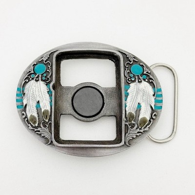 Vintage Siskiyou Gürtelschnalle mit Zippo Halterung Native American 1994