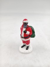 Santa Claus Figurine Resin Painted Black Santa Holiday Christmas Decor Tabletop