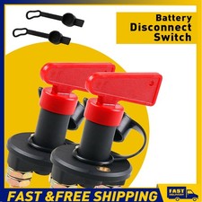 Pair Battery Isolator Cut Off Kill Switch Key Car Boat Marine RV 12V Disconnect