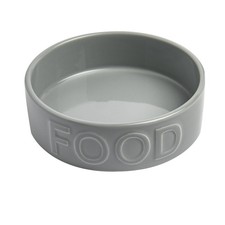 Park Life Ceramic Pet Bowl   Food  Water for Dogs and Cats, Large, Grey