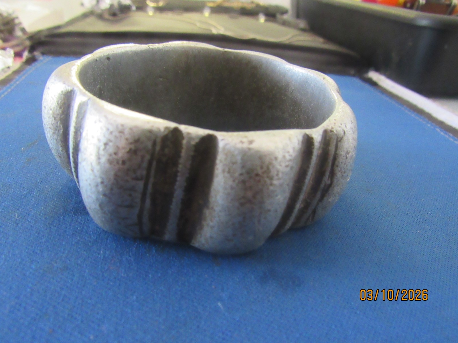 Vintage Silver Metal Tone Brushed Finished Unusual Bangle Cuff Bracelet