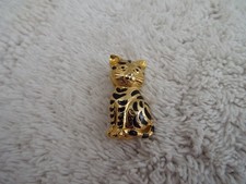 Goldtone Black Cat Pin J46 