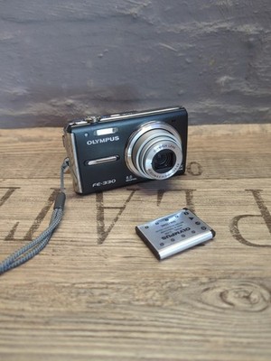 Olympus Digital Camera FE-330 8.0MP Black Tested Working Soft Case # K