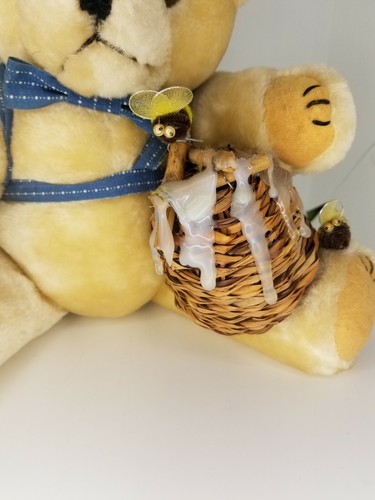 VTG Orzek Farmer Golden Teddy Bear Plush w/ Honey Bees, 10in Stuffed Animal - Picture 4 of 11