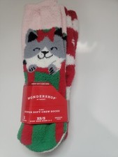 Wondershop Christmas Super Soft Crew Socks 2-Pairs Size XS/S Shoe Size 11-1 NWT