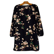 LULU’S Navy Blue Floral Long Sleeve Dress Size S
