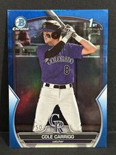2023 Topps Chrome Bowman Draft 1st Bowman Cole Carrigg Blue Refractor /150