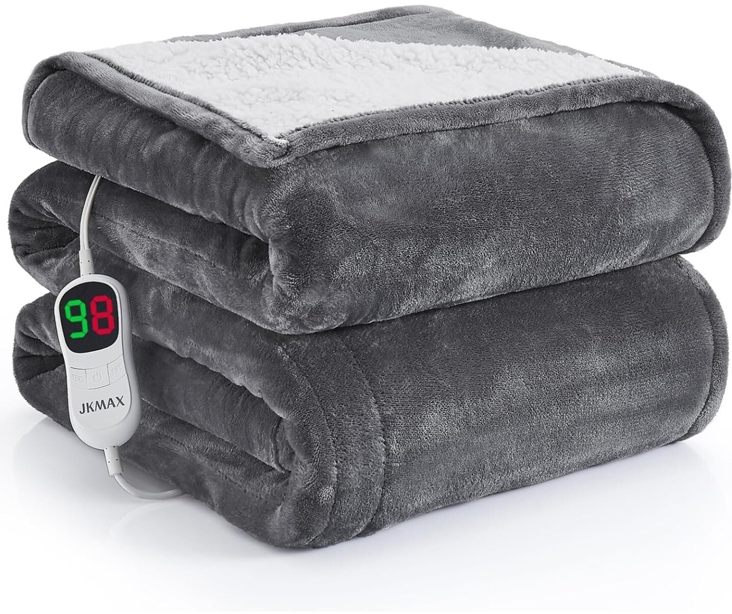 50X60&Quot; Size Throw Electric Blanket Heated Warm Controller Beige Flannel