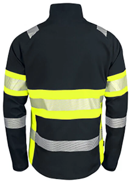 Imperméable en softshell, noir et jaune fluo Homme, Taille L PRO JOB - Photo 2/4