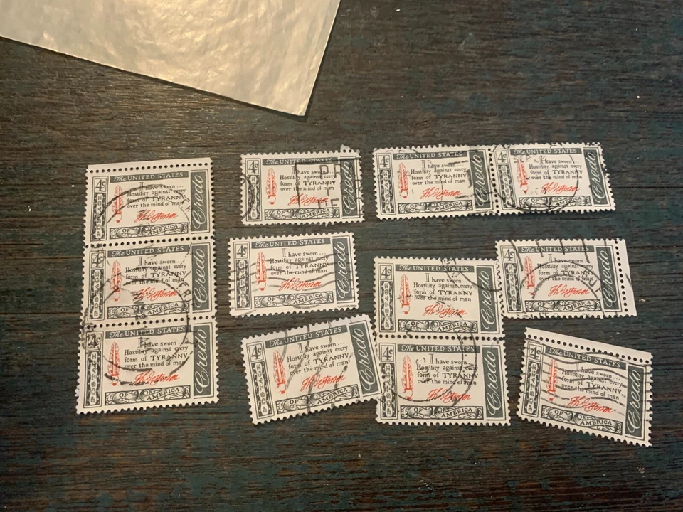 USA Stamp Stamped 4c Hostility Against Tyranny Edge Lot of 12 Used - Image 2 of 4