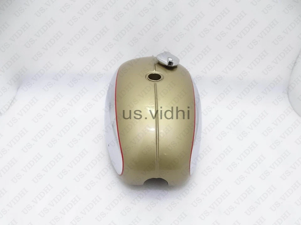 Gas Tank For Bsa A65L Thunderbolt 4 Ga. In Golden & Chrome With Cap (Fuel Tank) - Image 4 of 4