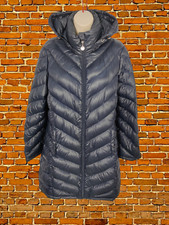 Womens Marvin Richards Size Uk 8-10 Navy Down Padded Puffer Jacket Coat Hooded