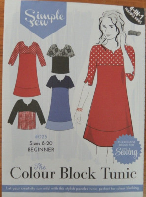 (2018) Einfaches Nähen 025 Nähmuster The Colour Block Tunika Schichtkleid 8-20