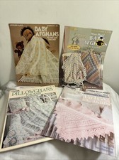 Lot of 5 Leisure Arts BABY AFGHAN Crochet Books Patterns