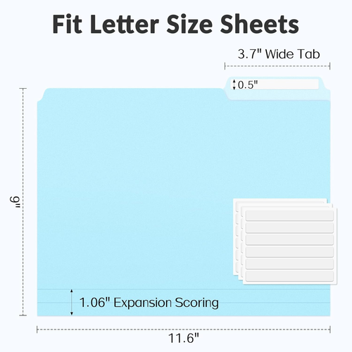 Sooez 6 Pack Plastic File Folders with Pastel Color, Heavy Duty Letter Size  - Bild 3 von 12