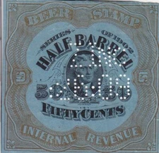 50c, Series 1902, Beer Tax Stamp, #REA79a, Perfix Canx (35661)