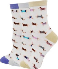 Women's Haute Dachshund Dog Socks Casual Crew Animal Cute One Size, D01