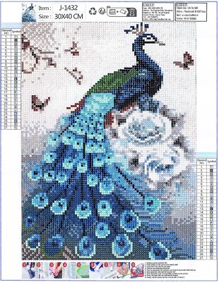 Pavemlo 5D Diamond Painting Kit 'Ramo Falco' 30x30cm - Mosaico Di Strass Fai Da Te