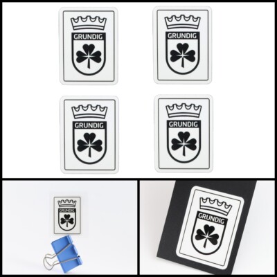 Grundig Speaker logo badge Sticker Decal  waterproof 50mm(1.97'')X38mm(1.5'')