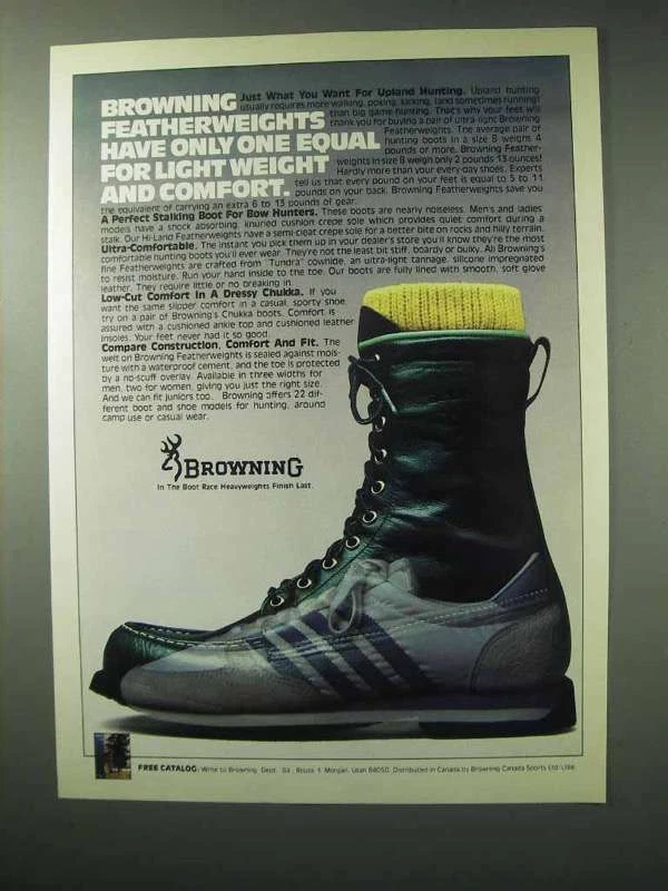 1984 Browning Featherweight Boots Ad Comfort eBay