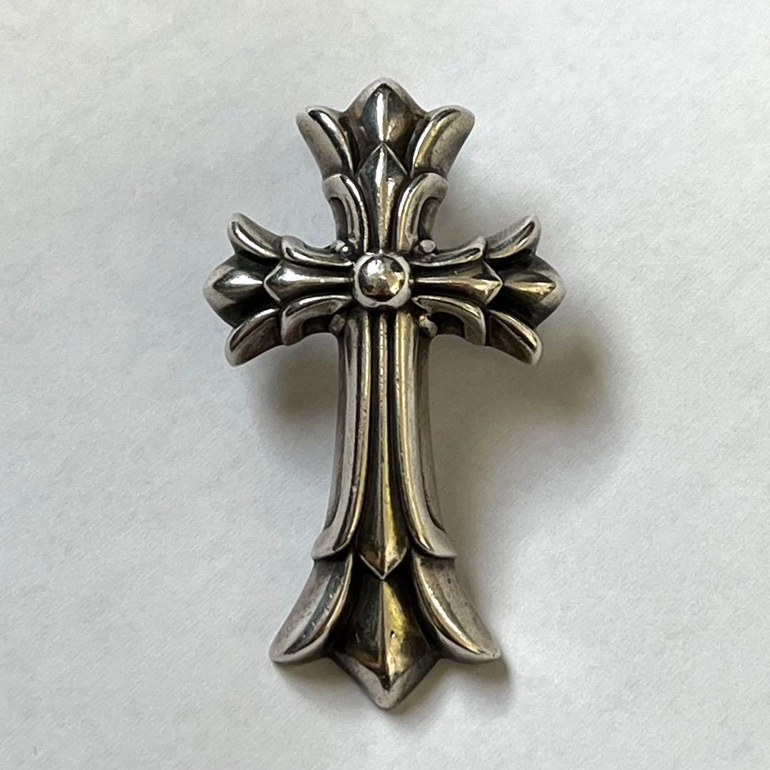 Japan Used Necklace Chrome Hearts Double Ch Cross Pendant Small