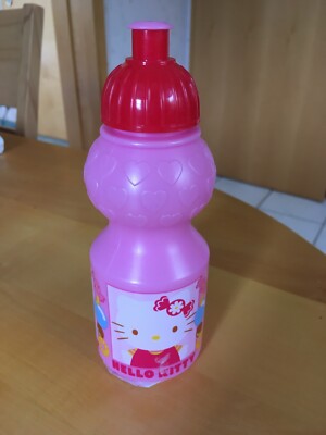 Hello Kitty Trinkflasche 0,3 Liter rosa Sanrio Kunststoff leicht NEU mit Etikett