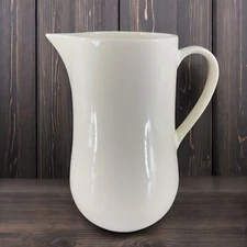 Pottery Barn Sophia White Cream Pitcher Carafe Ceramic Porcelain Made Portugal