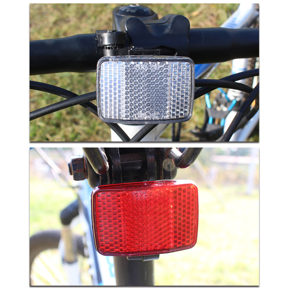 MTB Bicycle Front Rear Reflectors Night Riding Safety Lens Cycling