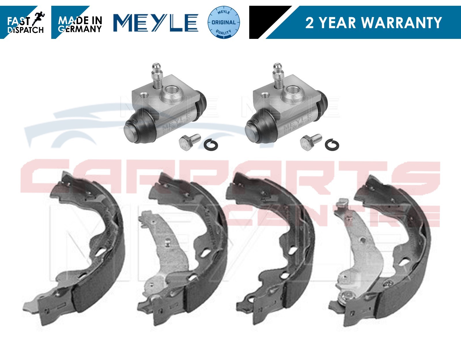 FOR TOYOTA AYGO REAR HAND BRAKE SHOE SHOES HYDRAULIC WHEEL CYLINDERS