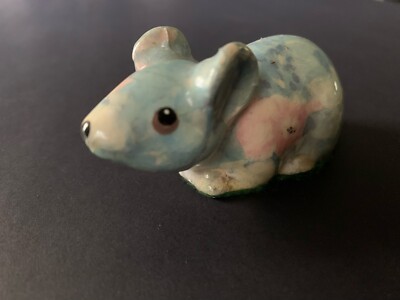 Vintage Global Studios France Mikasa  Porcelain Mouse Pastel Floral Decoupage