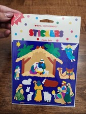 New Vintage Rare 1998 Mrs. Grossman s CHRISTMAS NATIVITY 2 Sticker Sheets 6x6