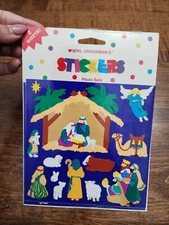 New Vintage Rare 1998 Mrs. Grossman’s CHRISTMAS NATIVITY 2 Sticker Sheets 6x6