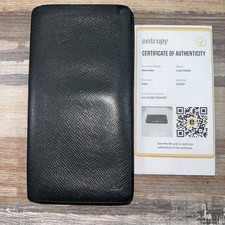 Louis Vuitton Taiga Leather Long Wallet Black...