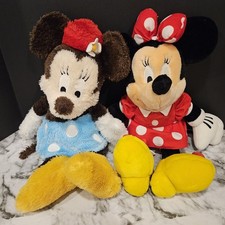 16  Minnie Mouse Plush Bundle 2 Red  Blue Polka Dot Disney Stuffed Animals