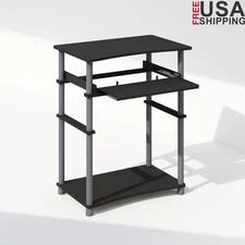 Home Office Computer Desk W/ Keyboard Tray Space Saving Durable Compact Design