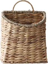 Woven Hanging Basket Water Hyacinth Hanging Wall Basket Wicker Handmade Baskets 