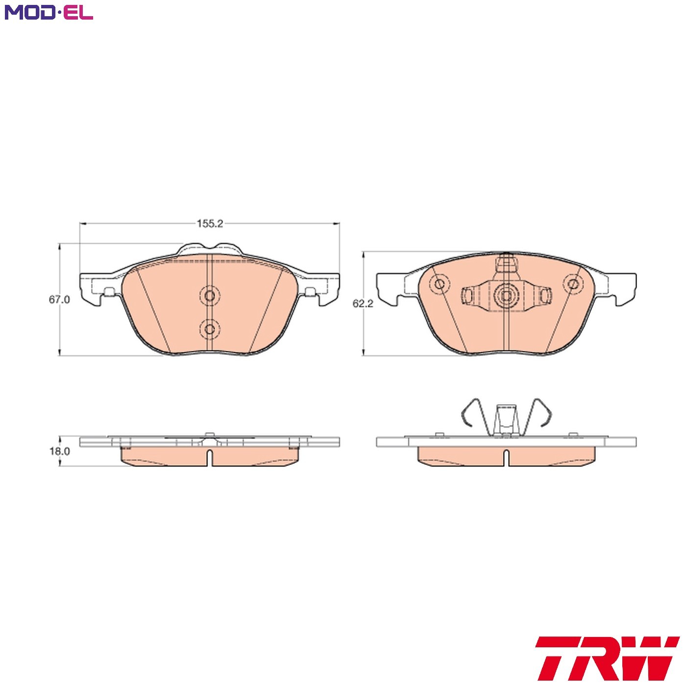 BRAKE PAD SET DISC BRAKE GDB2043 FOR FORD TRANSIT/CONNECT/V408/Box/Body/MPV 1.0L