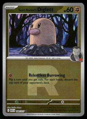 Team Rocket's Diglett (Team Rocket) Reverse Holo Common ME: Ascended Heroes 100/
