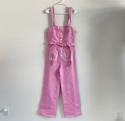 Rachel Antonoff Jumpsuit Women 10 Pink Bon Bon Clem Overall Coquette Romantic