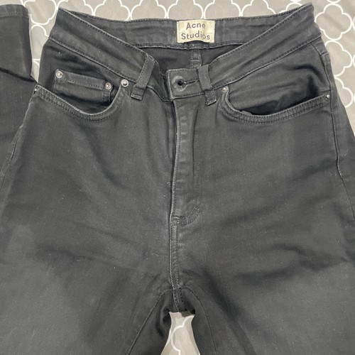 Acne Studios 26/32 High Rise Slim Jeans Skiny Black Stretch Jeans EU 26/32 - Picture 2 of 8