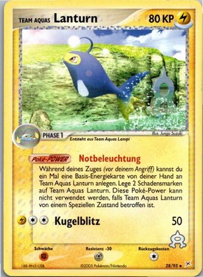Pokémon Lanturn 28/95 EX Team Magma vs Team Aqua 2005 Deutsch