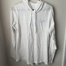 Vineyard Vines White Lightweight Graphic Hoodie Size Adult Medium