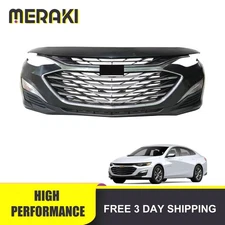 For 2019-2024 Chevy Malibu Front Bumper Cover Upper & Lower Grille Fog Light Set