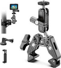 Super Clamp Camera Clamp Mount, 360 Dual Ball Head Magic Arm Action Camera