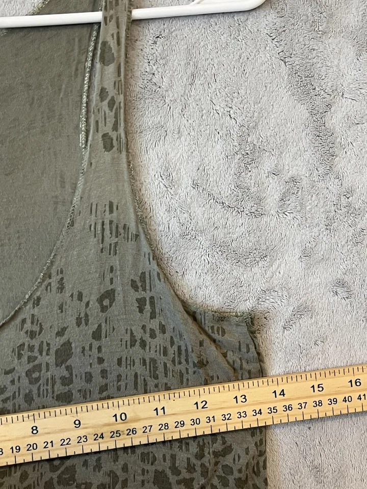 Mudd Майка XS Зеленый Леопардовый Принт Искусственно состаренный Выгорание Гранж Y2K Indie Sleaze - Изображение 4 из 4