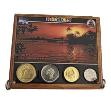 Roatan Honduras Coin Key Holder Wall Rack Souvenir with 2005 Lempira Coi
