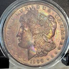 Completely Toned 1900 Morgan Silver Dollar. Fabulous Color Higher Grade Coin!