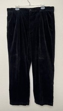 Polo Ralph Lauren Pants Mens 38x30 Black Andrew Corduroy Pleated