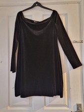 #ladies Little Black Velvet Knee Length Dress Size L. New With Tags