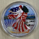 2001 USMC American Eagle Lady Liberty Colorized 1oz. Silver Coin